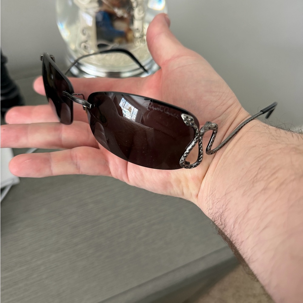 Roberto Cavalli Black Sunglasses with Snake Detail